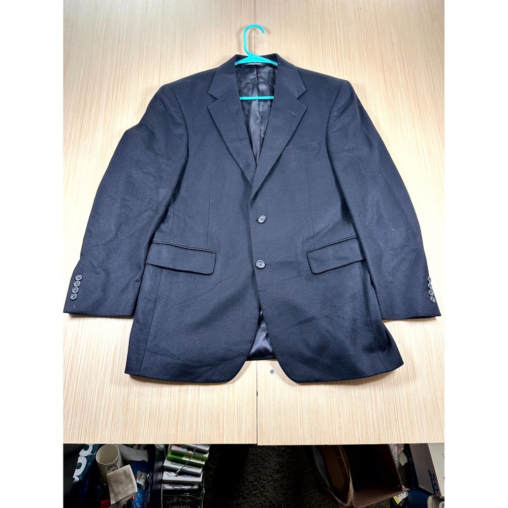 Jos. A. Bank. Blazer Jacket Mens 39R Black Cashmere Single Breasted Business